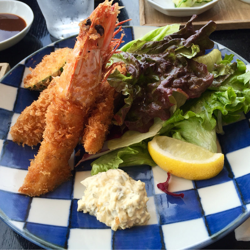 大海老フライとホタテの盛り合わせ(酢重ダイニング　六角 東京ミッドタウン店 （ロッカク）)