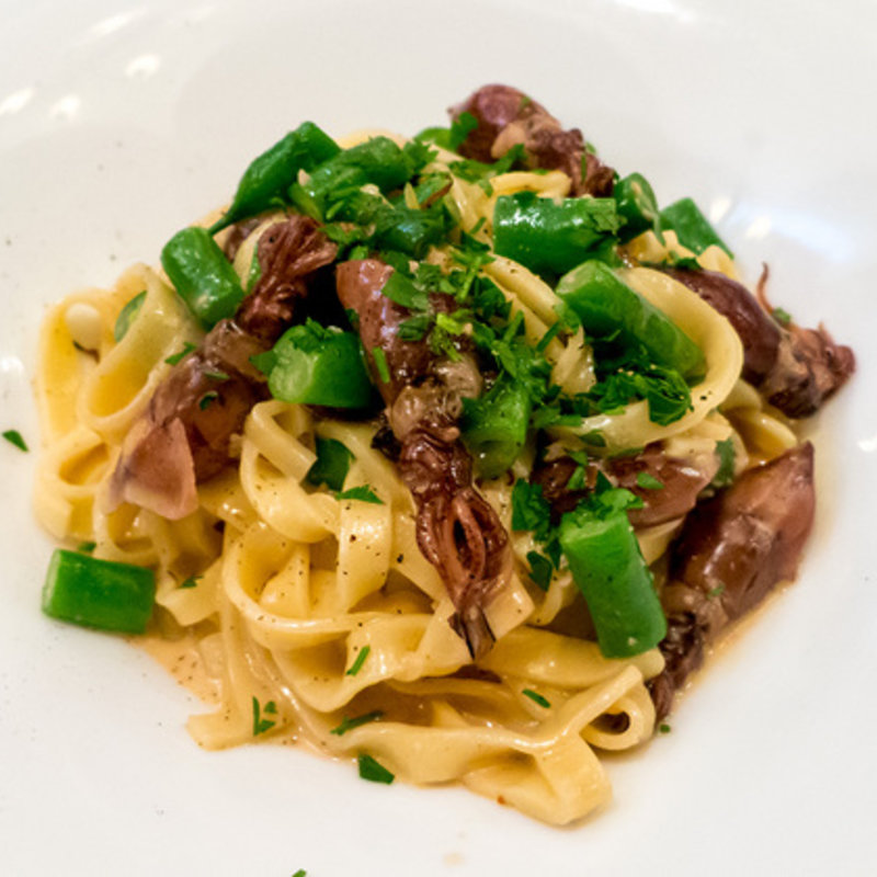 ホタルイカとインゲンのクリームソース タリアテッレ(RISTORANTE La Ciau)