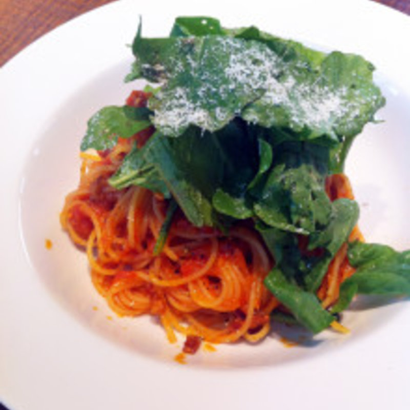 ベーコンと本日の鎌倉野菜のフェデリーニ　アマトリチャーナ(Rans kamakura)