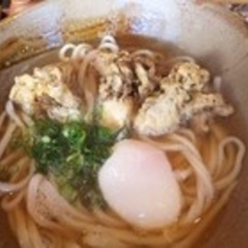 まいたけ天温玉うどん(踊るうどん 滝井本店)