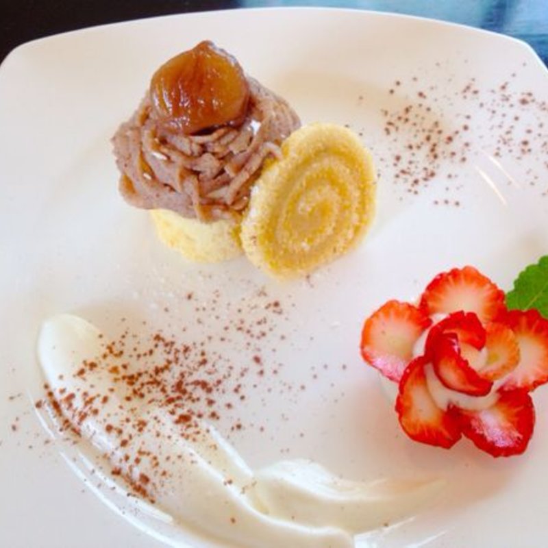 モンブランのケーキセット(京口屋珈琲館 )