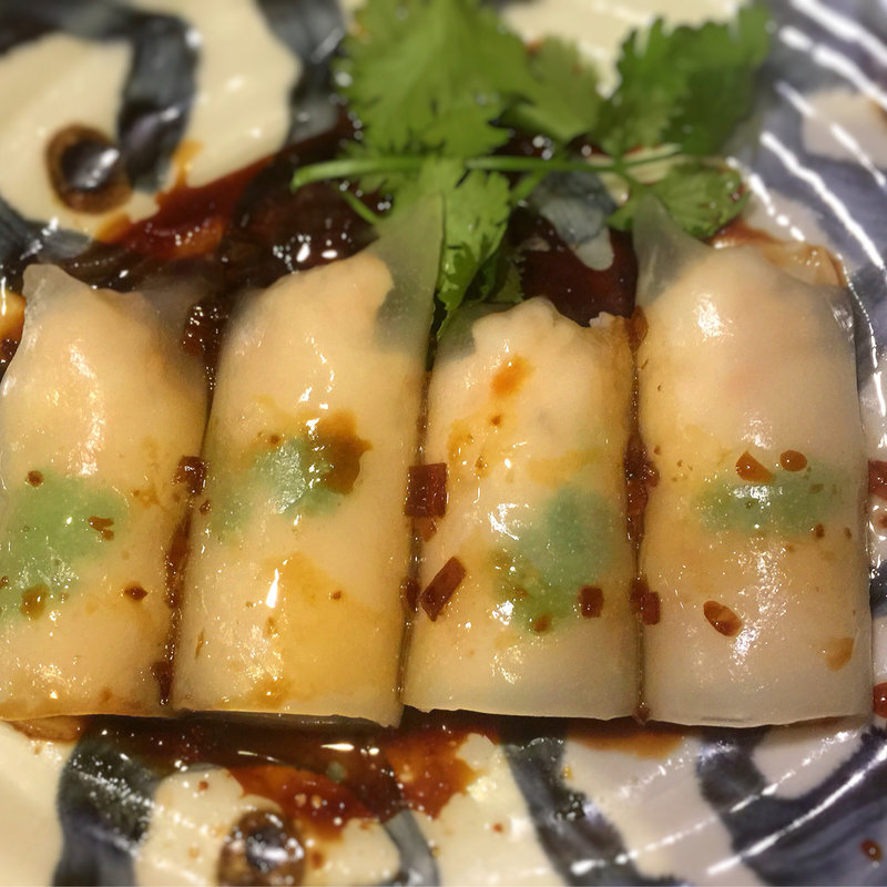 板春雨の海老巻き蒸し(吉田風中国家庭料理 ジーテン)