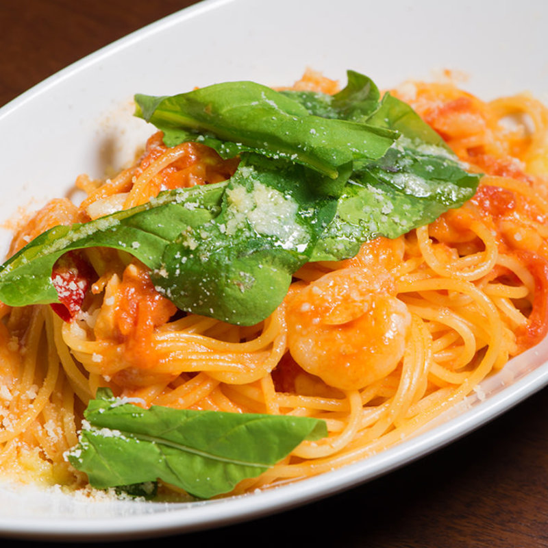 エビとルッコラのトマトクリームスパゲティ(ボイボイ （boiboi）)