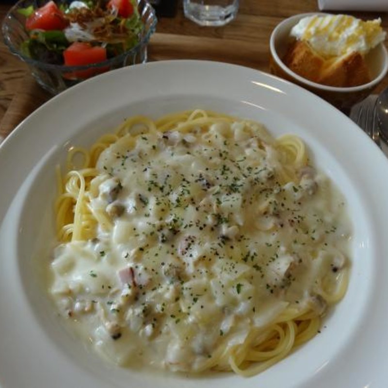 クラムチャウダーパスタドリンクセット(街かどマーチcafe )