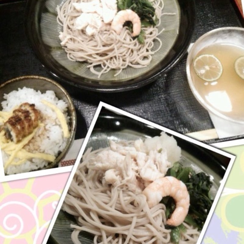 柑橘のお蕎麦と鰻丼(安具楽新宿センタービル店)