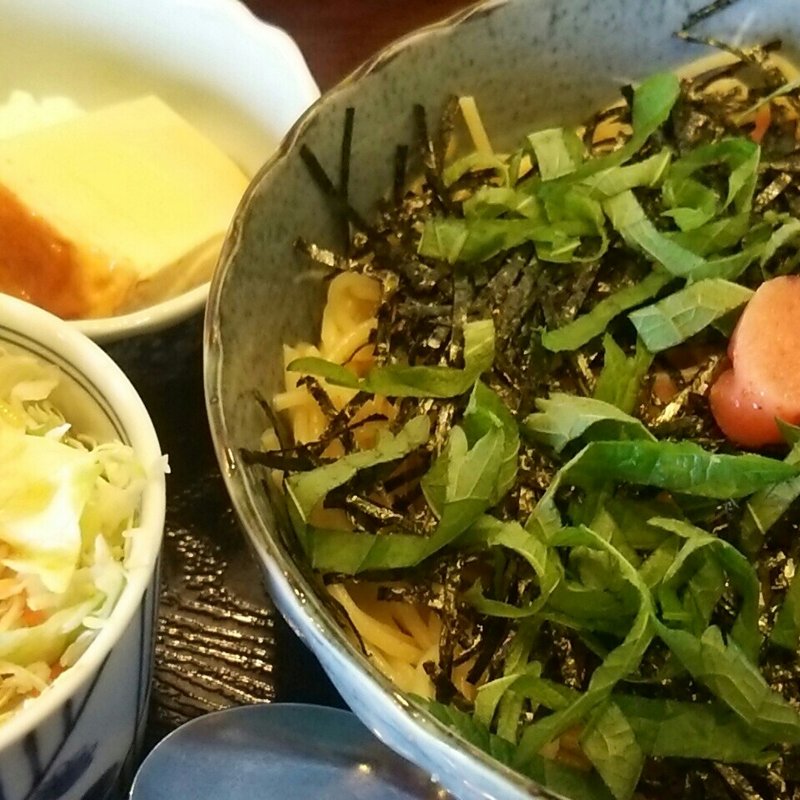 青じそと明太子パスタセット(珈琲屋 柚子木庵)