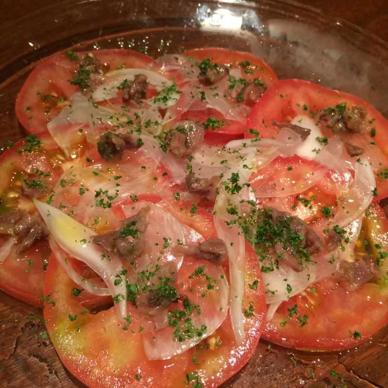 トマトスライス アンチョビのせ(WINE BARAdagio （ワインバル アダージョ）)