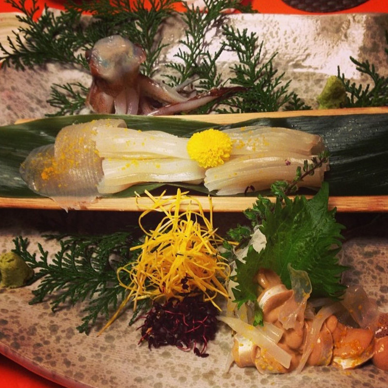 活イカ刺し(やよい寿司)