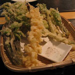 海老と春野菜の天ぷら