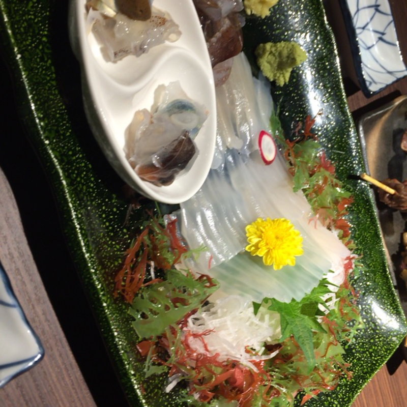 函館産　活イカ刺(北海道まるごとダイニング　うまいっしょ)