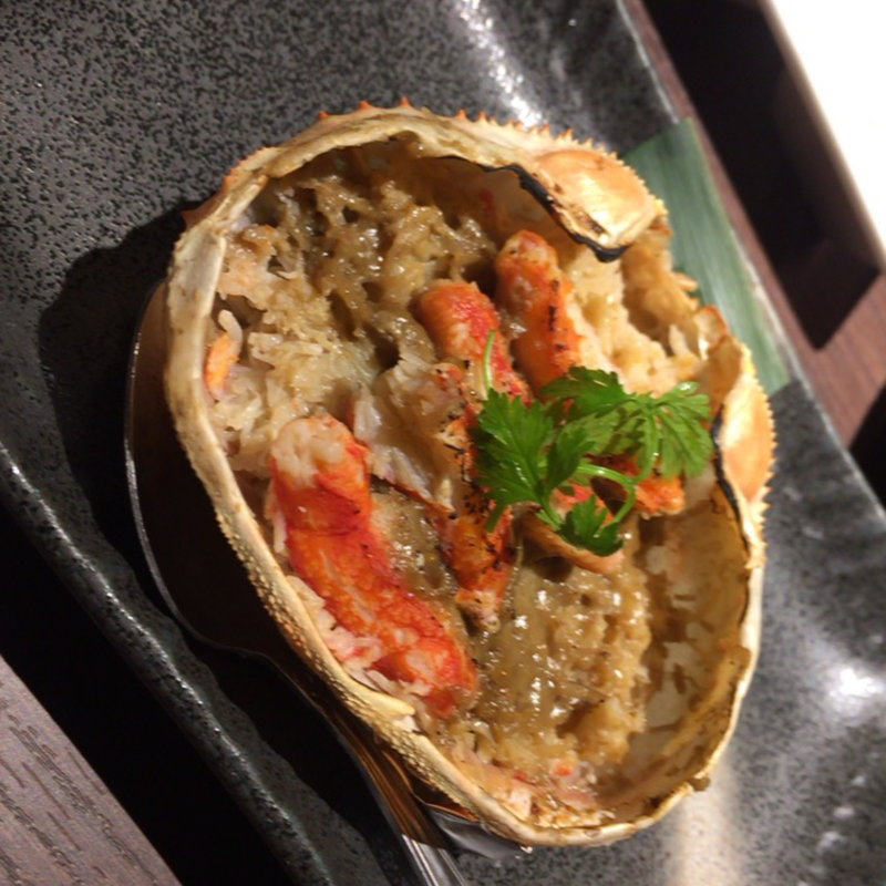 蟹甲羅ぶっこみ焼き(北海道まるごとダイニング　うまいっしょ)