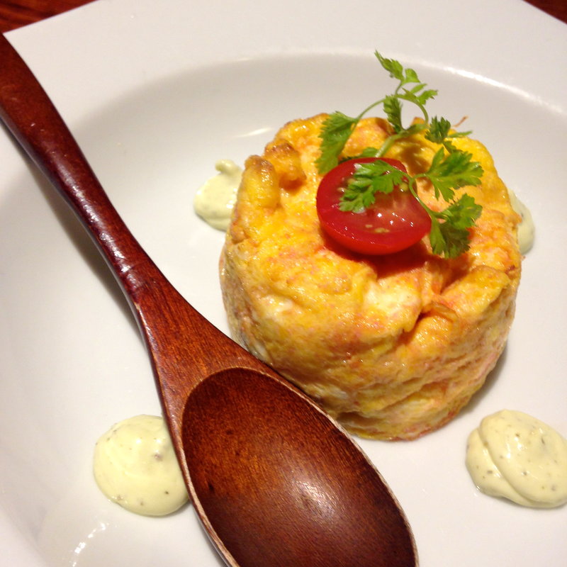 明太子と自家製リコッタソースのオムレツ(飯家おかん ひま和り （ヒマワリ）)