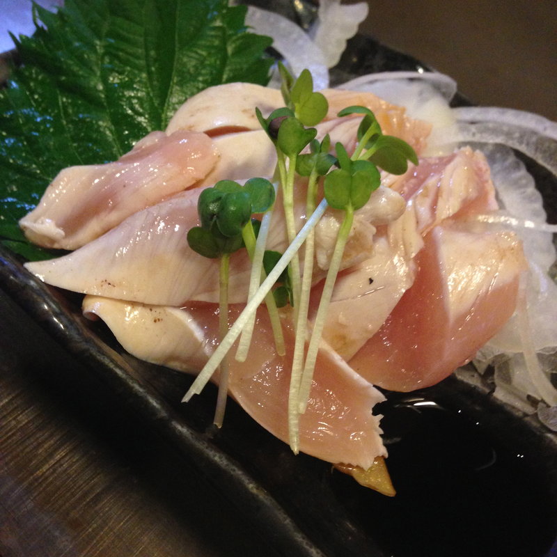 とりささみのたたき(鉄板焼屋 人生の楽園 （じんせいのらくえん）)