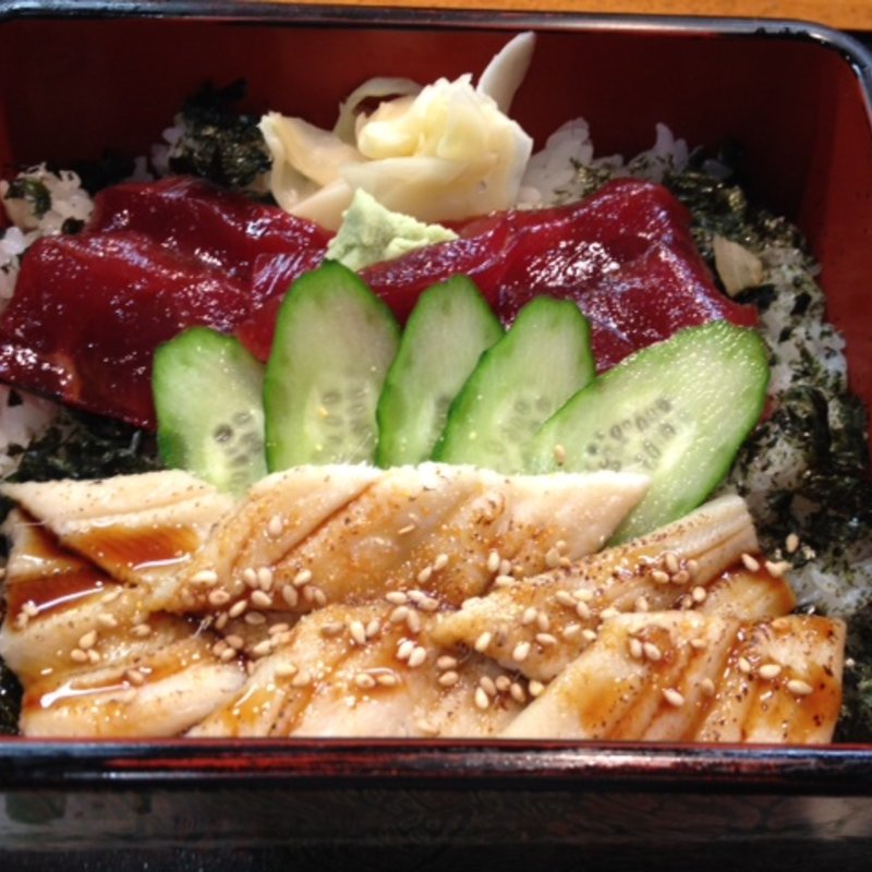 穴子とまぐろづけ丼(銀座すし栄地下店)