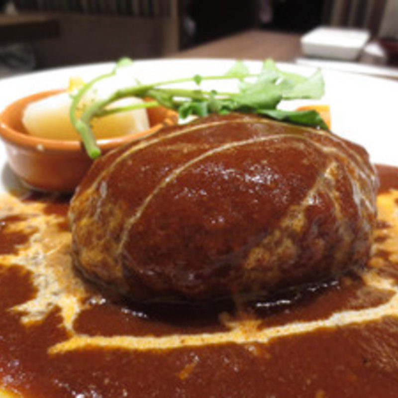 特選和牛プレミアムハンバーグステーキセット(鉄板焼＆ワイン En (えん) あべのハルカス近鉄本店)