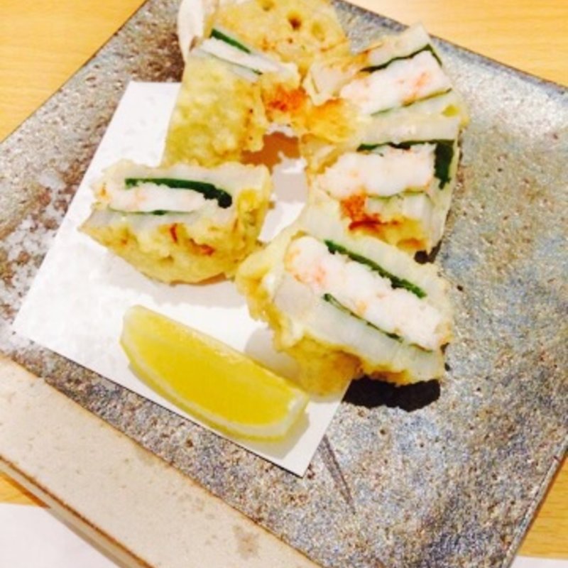 れんこんの海老はさみ揚げ(くわばら)