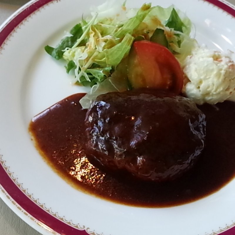 アンジェ特製ハンバーグセット(洋食＆プライムリブ　レストラン　アンジェ)