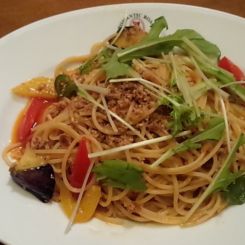 食べるラー油と夏野菜のピリ辛スパゲッティー(ロマンチック街道 館林店 )