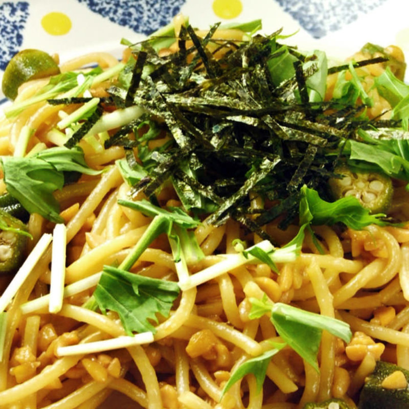 納豆とオクラの和風パスタ(6SENSE 柏店 （シックスセンス）)