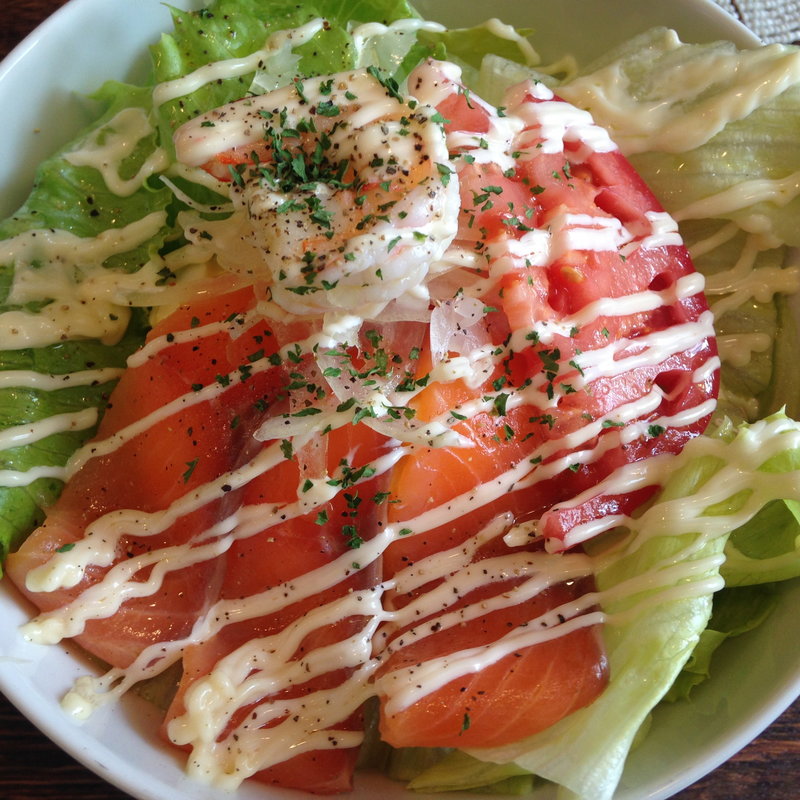 海老サーモン丼(positive cafe)