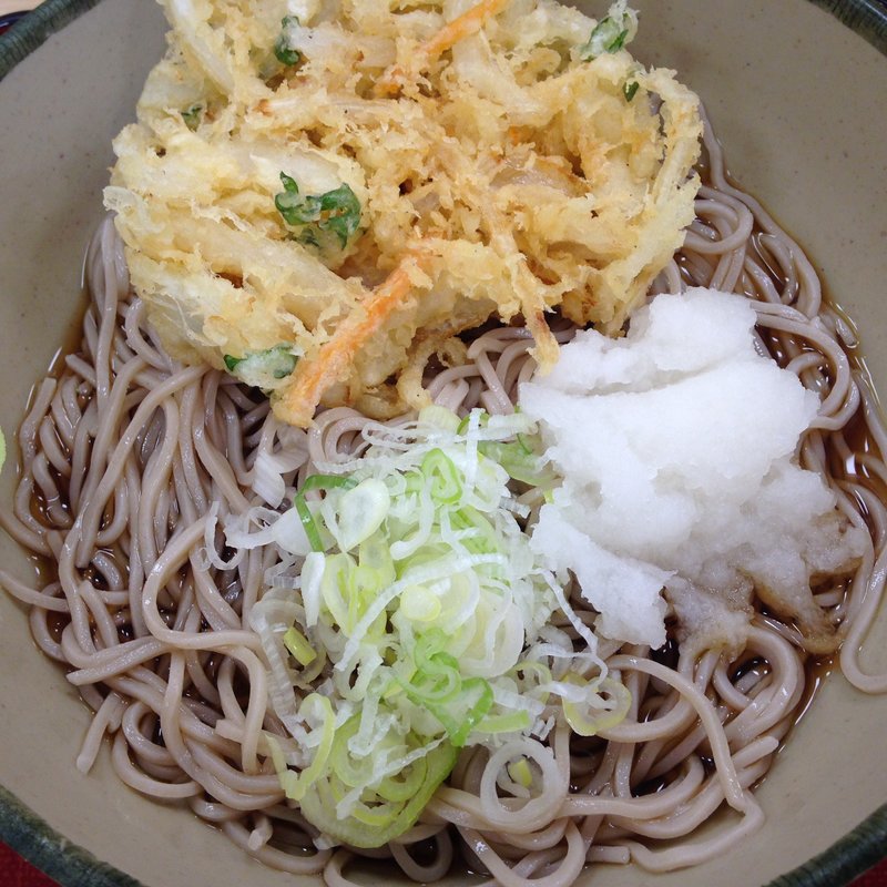 冷やし野菜かき揚げ蕎麦(蕎麦処　あいづ)