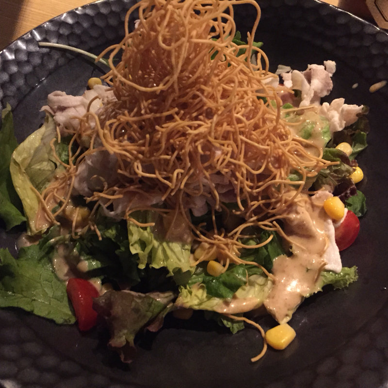 長崎皿うどんの冷しゃぶパリパリサラダ(薩摩ごかもん 梅田茶屋町本店 （さつまごかもん）)