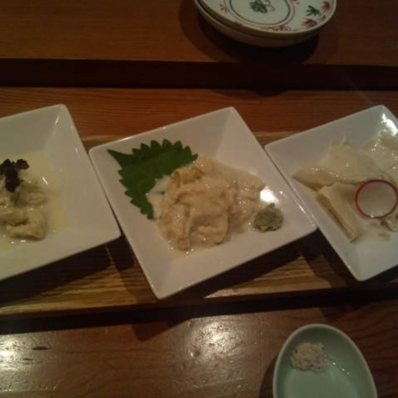 ゆば刺三種(活水料理 やまと 楽)