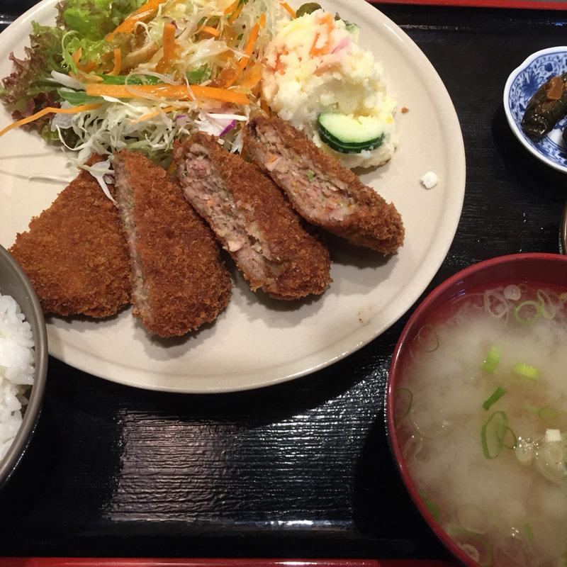 ミンチカツ定食(薩摩の牛太 牧野店)