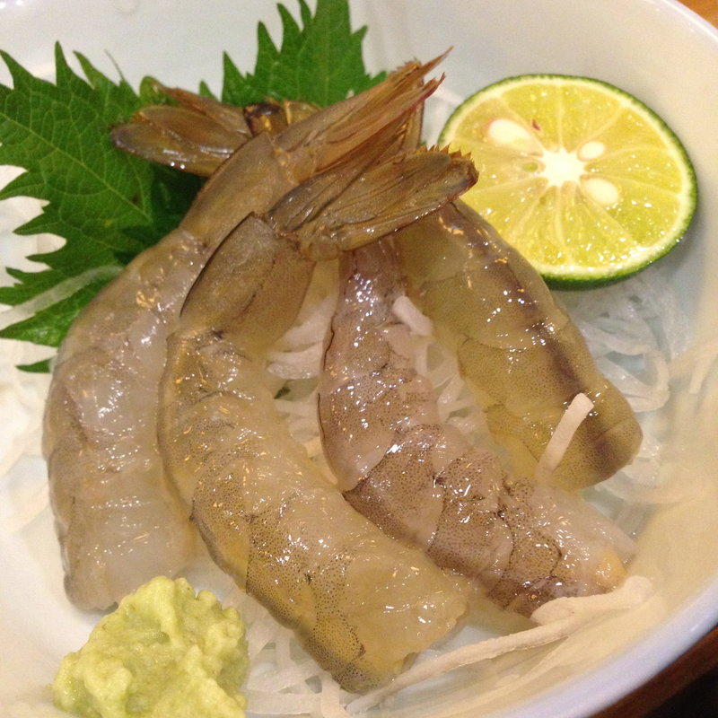 赤海老のお刺身(酒処ほんわか)