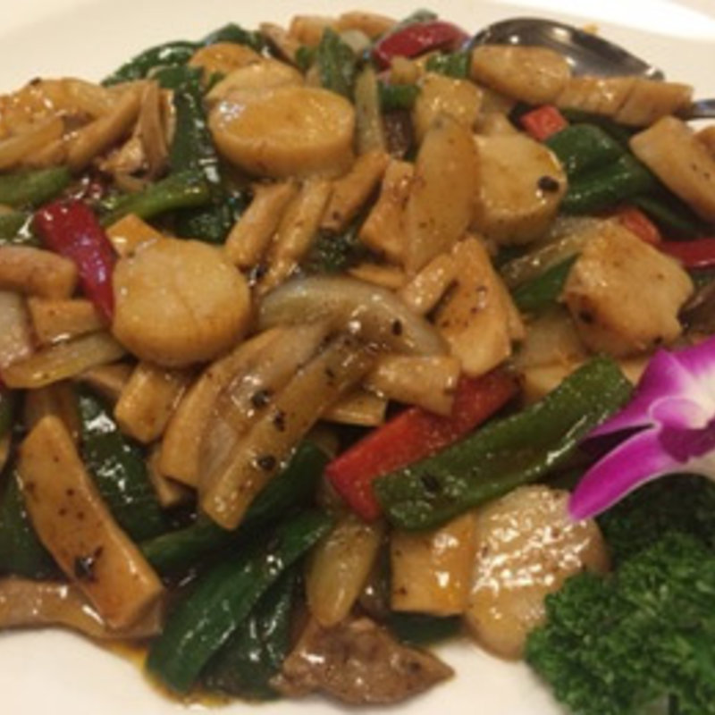 帆立と夏野菜の豆豉炒め(京華楼　中華街)