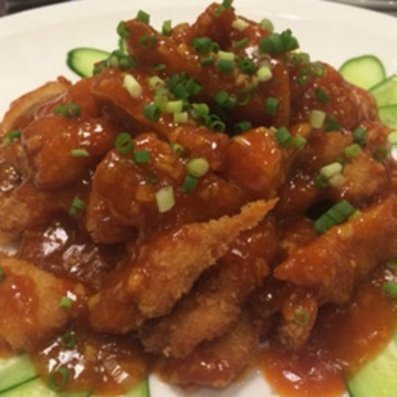 鶏のサクサク揚げピリ辛ソース掛け(京華楼　中華街)