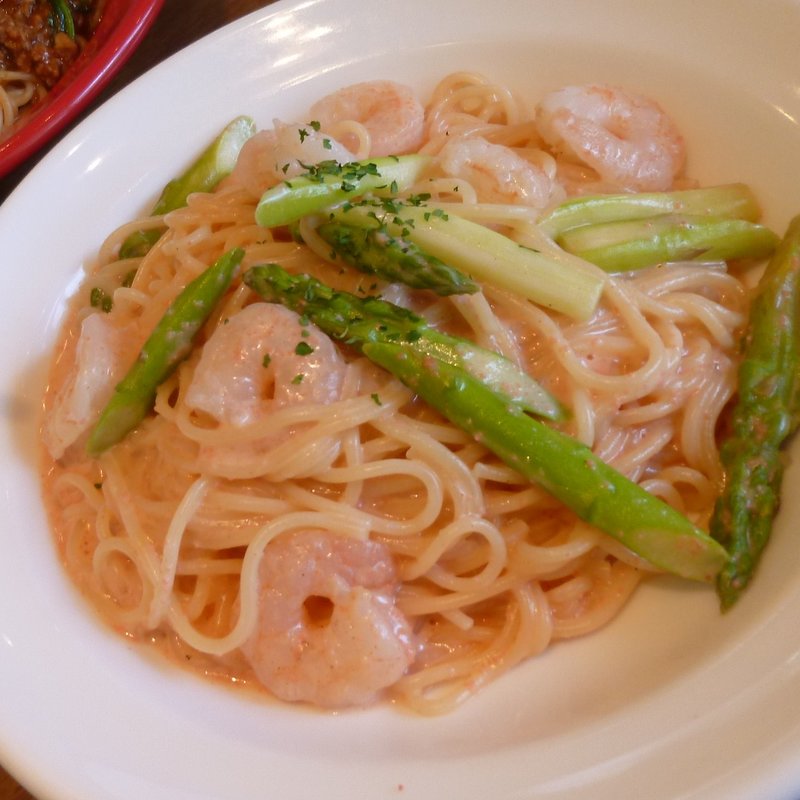 えび・アスパラのクリーム明太子(イタリアンダイニングDONA 武蔵浦和店)