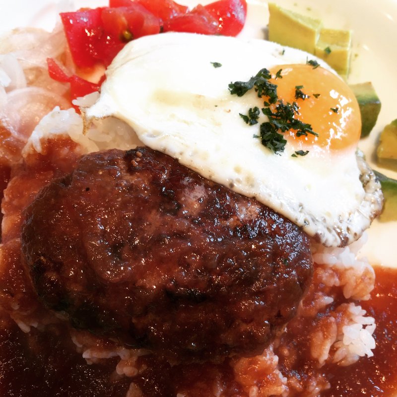 黒毛和牛ハンバーグのロコモコ(听屋 六本木 pound-ya ropponngi WAGYU&Nature Wine)