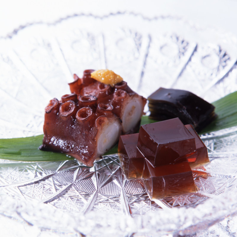 タコ　醤油ジュレ(花懐石ふる林)