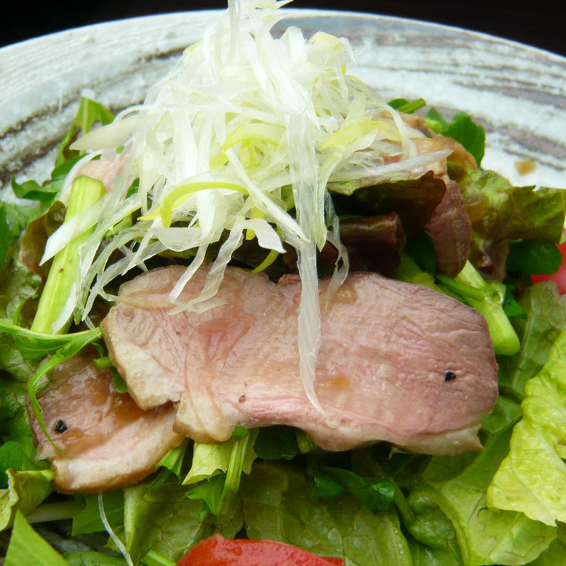 鴨とクレソンのサラダ(へちもん)