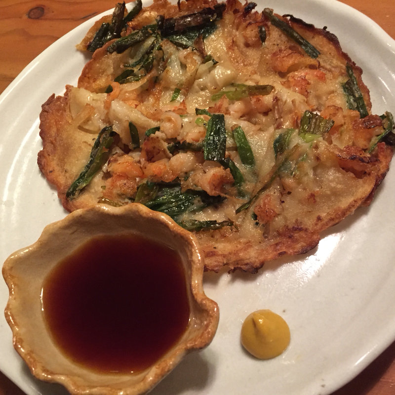 海老とニラのチヂミ(酒友龍馬)