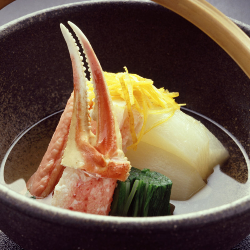 蟹のお浸し(花懐石ふる林)