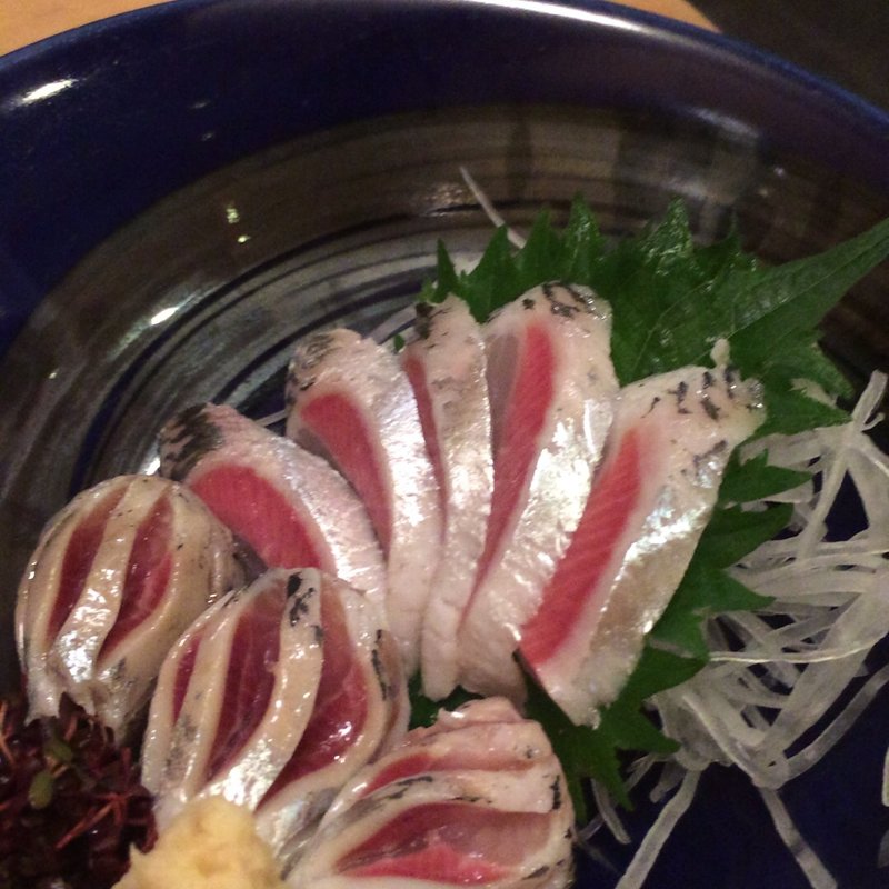 しまあじのお造り(新橋お多幸)