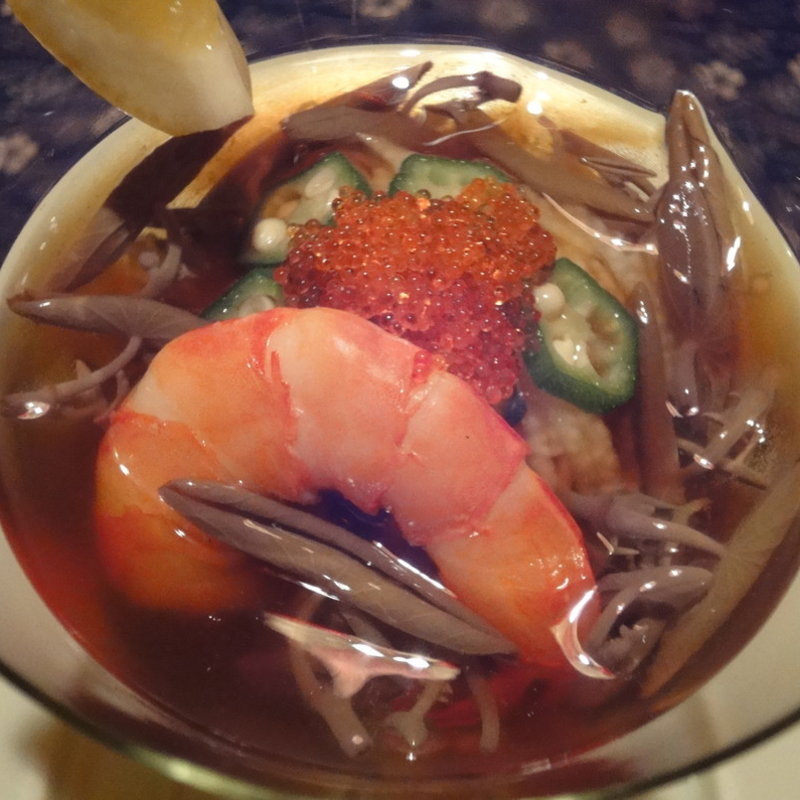 海老とじゅんさいのジュレ(ヒロ・プルミエ)