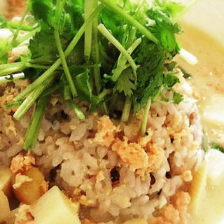 鶏挽肉と竹の子パクチーのキーマグリーンカレー(アネアカフェ 参宮橋店 （anea cafe）)