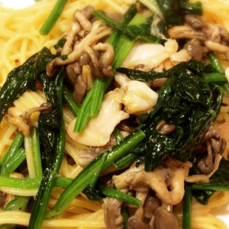 ハマグリとホウレンソウのスパゲッティ(ハシヤ)