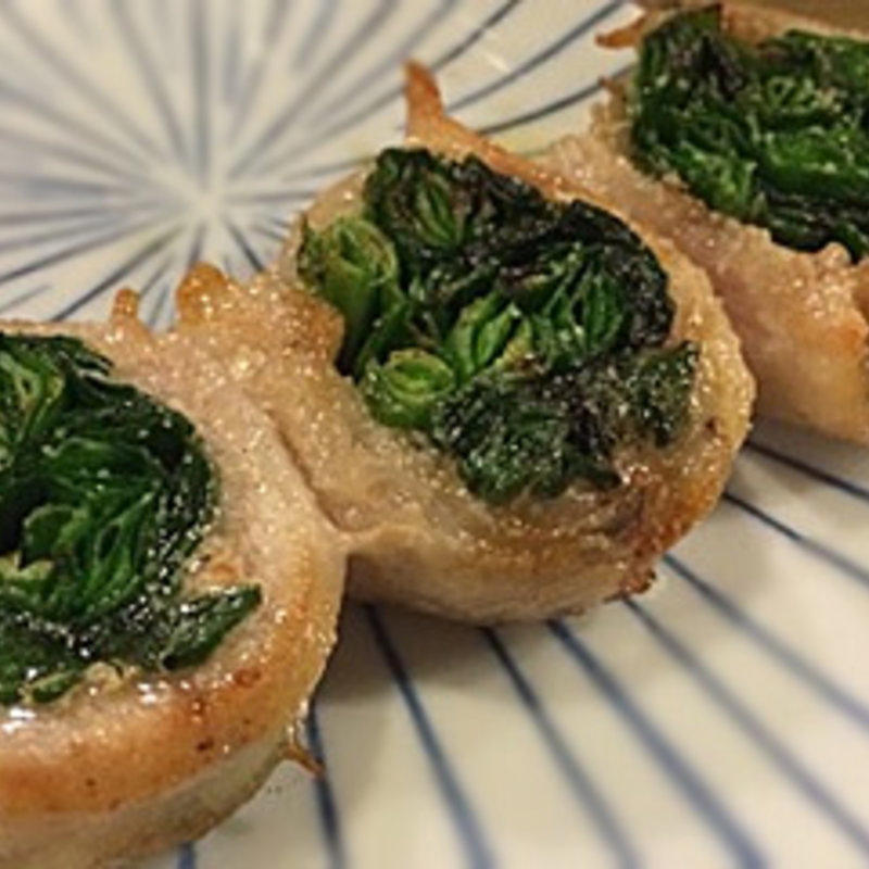 ニラ巻き(二尺七輪ヤグルマ辻堂本店)