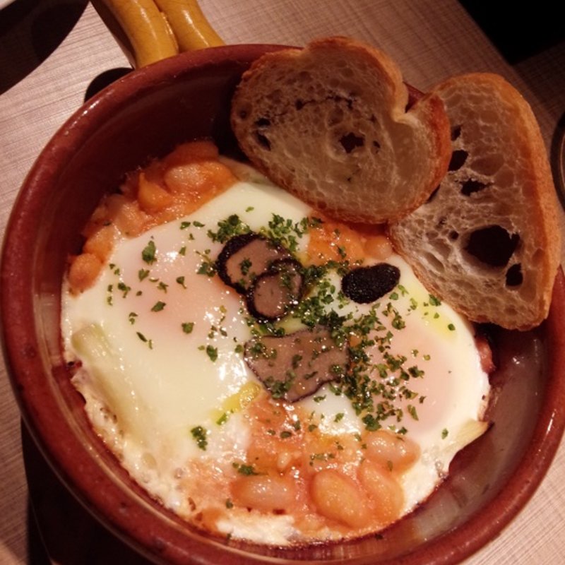 アスパラとベーコンの半熟オムレツ(バルコラメント)