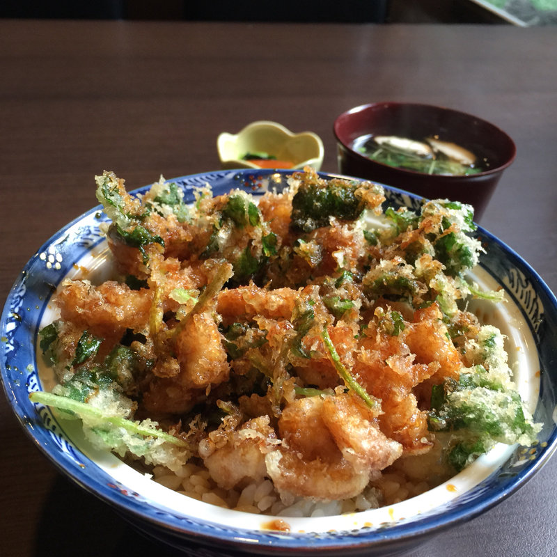 芝海老のかきあげ丼(吸物つき)(蕎麦 伊とう)