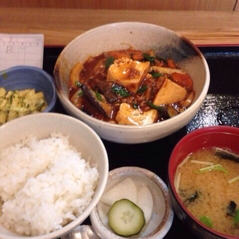 具沢山麻婆豆腐定食(喜楽や)