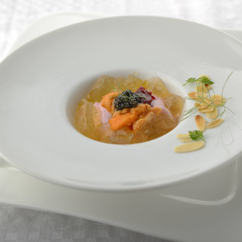 北海道生ウニとフルーツトマトの雫(ブラッスリー ハルナ （HARUNA brasserie）)