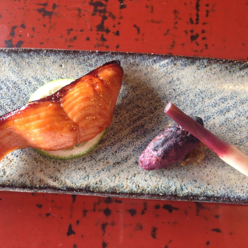 焼き物 秋鮭若狭焼　丸十　伏見唐辛子(檑亭)