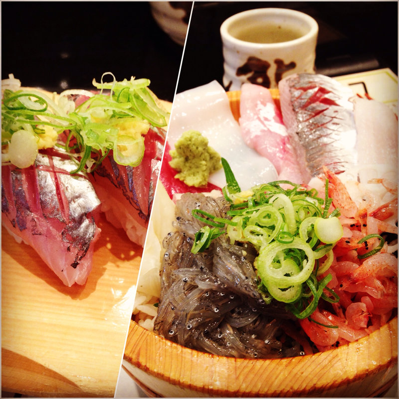 地鯵寿司 沼津丼(沼津魚がし鮨 三島駅北口店)