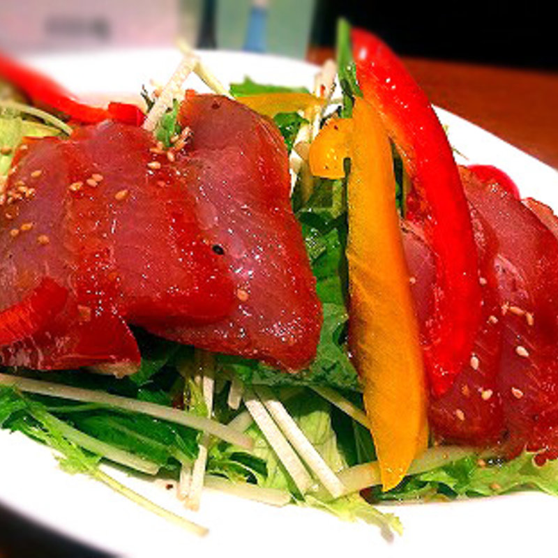 燻製まぐろと水菜のサラダ(海宴丸武蔵小杉店)