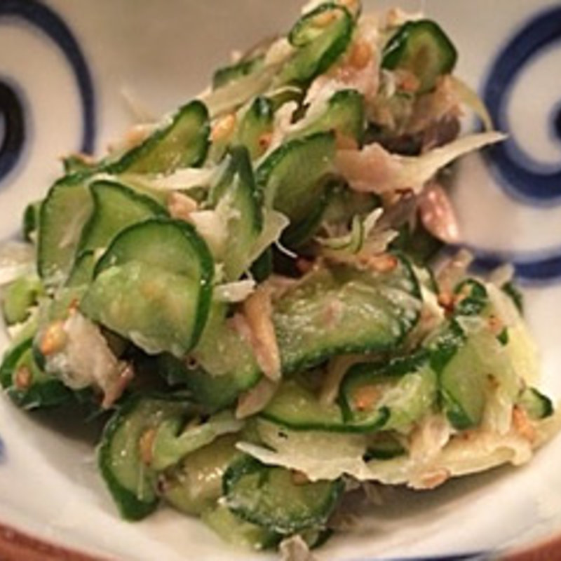 胡瓜とみょうがの鯵の和物(サンキュー （Thank You）)